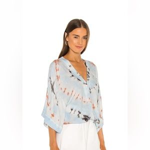 Tia top Young Fabulous and Broke light blue tie dye, sz small